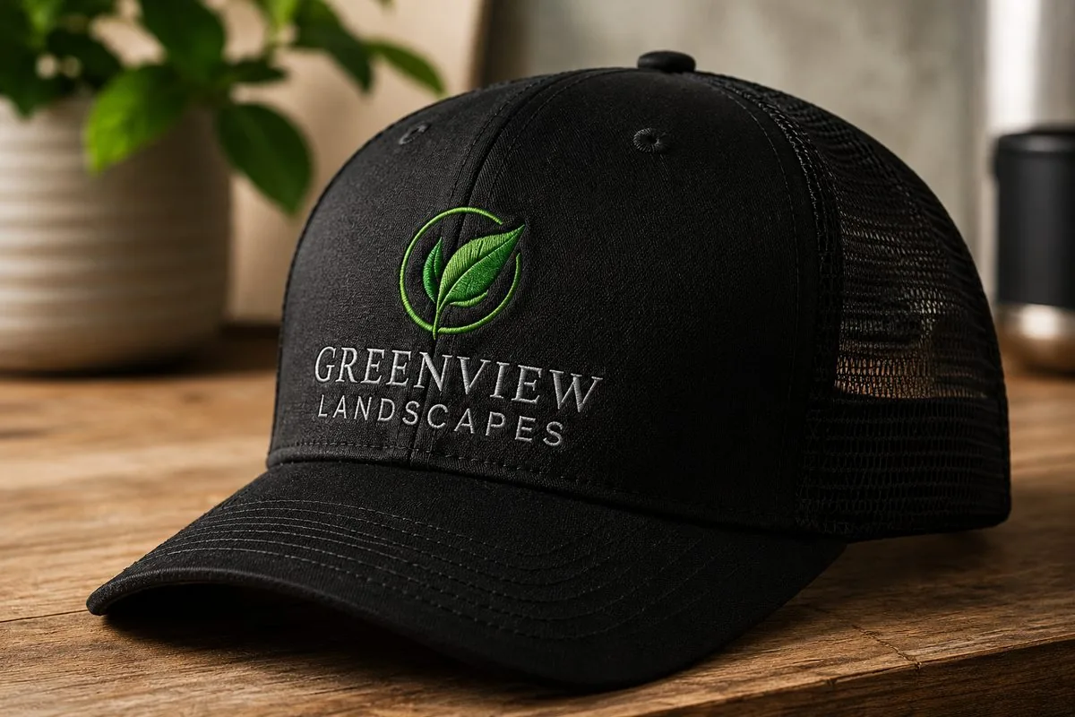Custom embroidered business caps ready for branding