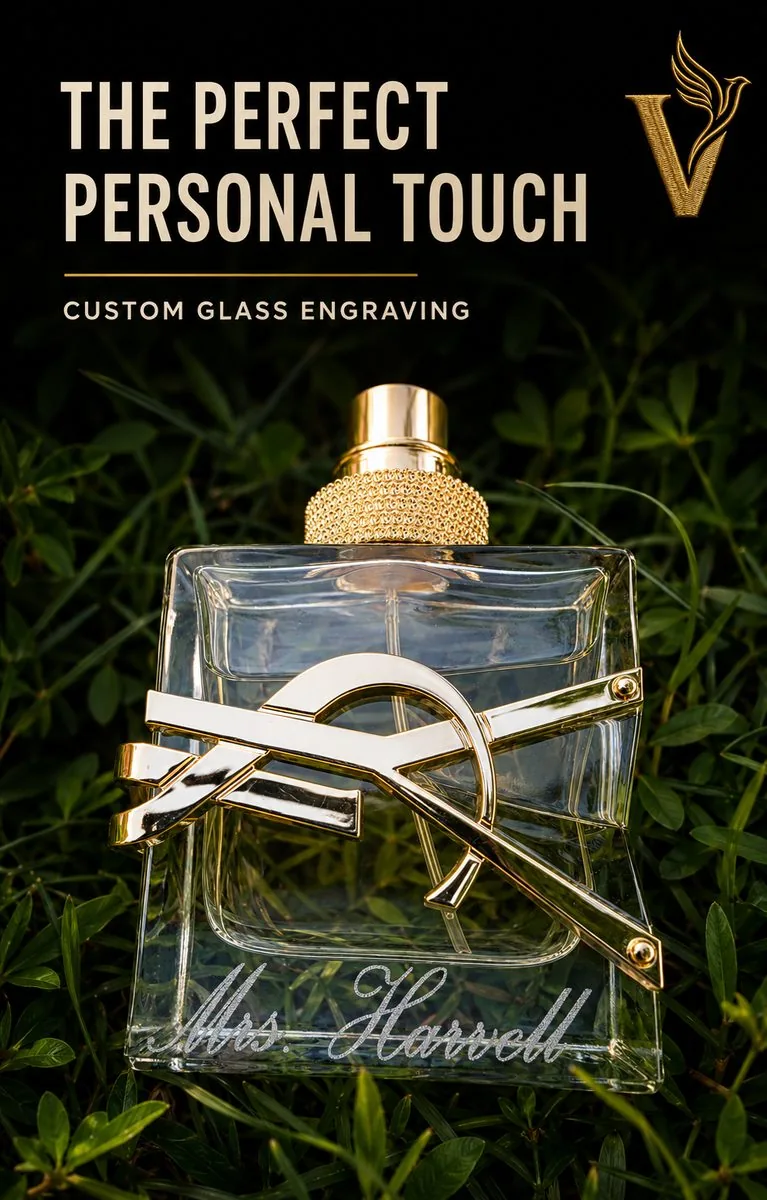 Custom glass engraved perfume bottle personalized gift